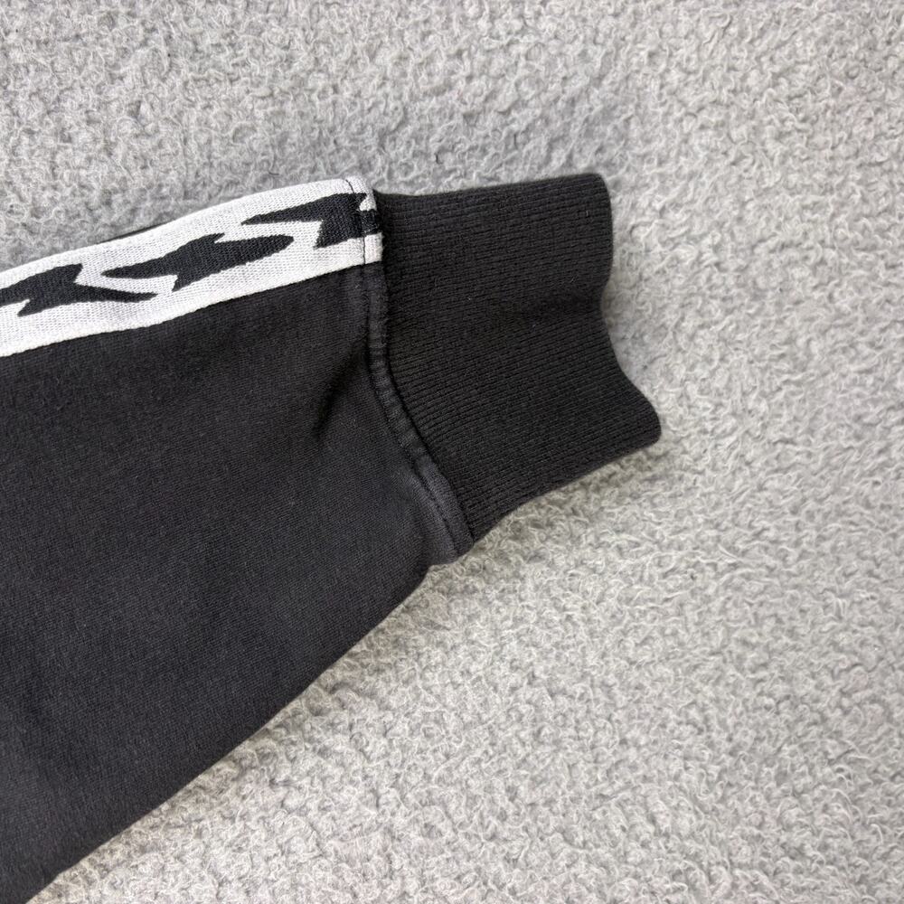 Overtime Hoodie Mens Medium Black Hooded Pullover Bolt Sweatshirt Drawstring - Picture 13 of 15